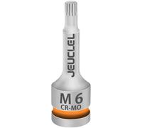 JEUCLEL M6 Triple Square Impact Spline Bit Socket, 6mm 1/2" Drive Socket | 12 Point, Cr-Mo, Lengthen Screwdriver Adapter for Electric Ratchet Wrenches, Fastening Screws, Socket Wrench, Head Drill