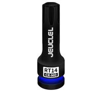 JEUCLEL RT14 Spline Bit Socket, 1/2" Drive Spline Hex 6 Point Impact Bit Socket, 3-Inch, Cr-Mo Steel, Screwdriver Adapter for Electric Ratchet Wrenches Fastening Screws