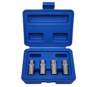 JEUCLEL Stud Extractor Set, 4PCS 1/2-inch, Broken Stud Removal Socket, Chrome Vanadium Steel, for 2.5mm, 3mm, 3.5mm, 4mm Bolts, Portable Storage