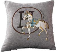 JEUDOCK 18x18'' inches Throw Pillow Cushion Covers Set Pack of 2 Pcs Embroidery Horse Luxury Modern Style Couch Sofa Pillow Cover for Living Room Bedroom (Grey)