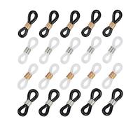 jeufun 20pcs Adjustable Eyeglass Chains Ends Silicone Eyeglass Connector glass Chain Loop Holder, Anti-Slip Ends Retainer Eyeglass Strap Holder Ends for Eyeglass Holder Necklace Chain Strap