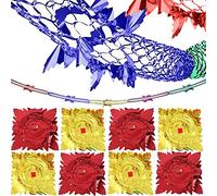 jeufun 8 pcs Christmas Hanging Decorations,Multi Coloured Foil Garland Festive Hanging Decorations Xmas Ceiling Garlands Christmas Hanging Decs Swirl Hanging Party Decorations
