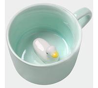 Jeuhoue Duck Ceramic Cup Hidden 3D Animal Inside Mug,8 oz, Lovely Mug for Christmas, Birthday, Valentine's Day Gifts, Surprise Gifts for Friends and Families (Duck 8oz)