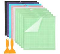 JEUIHAU 10 Pack 12 × 12 Inch Cutting Mats, Light Grip Cutting Mat with Scraper, Adhesive Cutting Mat for Lettering, Engraving, Painting, Topography 6 Colors