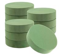 JEUIHAU 10 Pcs 16.5cm / 6.5 inch Round Floral Foam Block, Cylinder Floral Foam Dry Foam Cylinders for Flowers, Floral Arrangement, Wedding Decoration and DIY Craft, Green