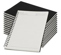 JEUIHAU 12 Pack A5 Spiral Notebook with Lined, Black Kraft Cover Journals Notebooks, 100 Pages/ 50 Sheets Memo Notepads for Student Office School Supplies