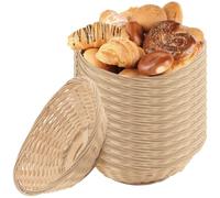 JEUIHAU 12 Pack Oval Bamboo Wicker Bread Basket, Small Bamboo Basket Natural Woven Bread Roll Baskets for Bread, Fruit and Snack Storage, 7 × 5.5 Inch