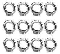 JEUIHAU 12 PCS Ring Lifting Eye Nuts, M10 304 Stainless Steel Ring Shape Eyelet Nuts, Female Threaded Eye Screw Bolts Fastener Hardware Eyebolt for Lifting Accessories