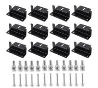 JEUIHAU 12 Pcs Solar Panel Mount Z Brackets, Aluminium Solar Panel Brackets Roof Solars Panels Holder with Nuts and Screws, for RV, Yacht, Caravans, Boat and Wall Installation, Black