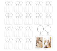 JEUIHAU 150 Pcs Blank Photo Keyrings, Acrylic Picture Keychain Personalised Keyring Picture Holder for DIY, Halloween, Christmas, 4 x 5.5 cm