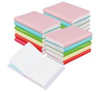 JEUIHAU 18 Pcs Mini Notebooks, Portable Small Diary Note Book Imitation-Leather Cover Colour Memo Pads for Travel School Office, 8 x 10 cm, 100 Sheets