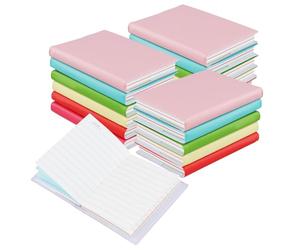 JEUIHAU 18 Pcs Mini Notebooks, Portable Small Diary Note Book Imitation-Leather Cover Colour Memo Pads for Travel School Office, 8 x 10 cm, 100 Sheets