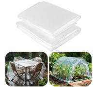 JEUIHAU 2 Pack 2M X 3M Heavy Duty Polythene Sheeting, Thickened Clear Plastic Sheet, Garden Grow Polythene Cover Sheets for Gardening Insulation, Building Rubble Protection