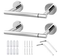 JEUIHAU 2 Pack Toilet Roll Holder Wall Mounted, SUS 304 Stainless Steel Toilet Paper Holder, Double Post Pivoting Chrome Toilet Roll Holders for Bathroom, Cabinet, Kitchen