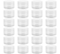 JEUIHAU 24 Pack 100ml Clear Plastic Jars with Lids, BPA-Free Empty Slime Storage Jars, Wide Mouth Plastic Container for Slime, Spices, Makeup, Grains, Crafts
