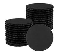 JEUIHAU 24 Pcs 4 Inch Round Slate Coasters, Black Stone Drink Coasters, Laser Engraving Slate Blanks with Anti-Scratch Backing for Kitchen, Home Decor, Bar, Gifts
