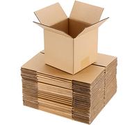 JEUIHAU 25 Pcs Cube Cardboard Boxes, 15x15x15cm Cardboard Box, Postal Packaging Boxes, Parcel recycled kraft Single walled Cube Cardboard Boxes for Posting, Moving