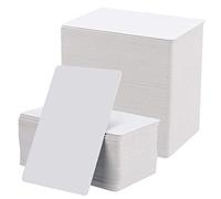 JEUIHAU 250 PCS Premium White Business Cards, 0.76 mm Thick Blank PVC Cards Plastic Blank Business Cards, 3.4 x 2.1 in / 85.5 x 54 mm