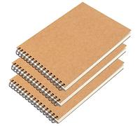 JEUIHAU 3 Pack A4 Spiral Sketchbook, 160gsm Blank Kraft Spiral Bound Hardback Notebook, Kraft Cover Sketch Book for Portrait, Sketching, Drawing, Scrapbooking, 100 Pages (50 Sheets), Upturning Type