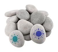 JEUIHAU 30 PCS Flat River Rocks, 5-8 cm Beach Pebbles for Painting Natural Smooth Rock Painting Stones for Art &Craft Painting, Garden Decoration