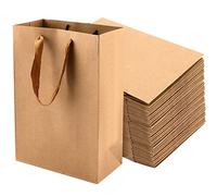 JEUIHAU 30 PCS Kraft Paper Bags, 28 x 20 x 10 cm Paper Bags with Wide Handles, Brown Kraft Gift Bag for Party, Birthday, Wedding and Shopping