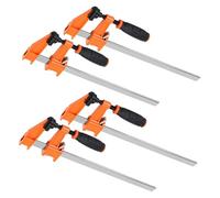 JEUIHAU 4 Pack 12 Inch F Clamp Bar Clamps, Heavy Duty Woodworking Clamps with Soft Grip, Quick Release F Clamps for Woodwork, DIY Projects, Handmade Craft