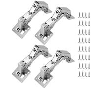 JEUIHAU 4 Pack Kitchen Cabinet Hinges, 165 Degree Adjustable Soft Close Cabinet Hinge with 32 Fixing Screws, Cupboard Door Hinges for Frameless, Corner, Hidden Door
