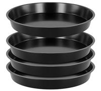 JEUIHAU 4 PCS Round Pizza Baking Tray, 10 inch Non Stick Round Baking Tray Durable Carbon Steel Pizza Pan for Oven, Home Kitchen