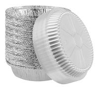 JEUIHAU 40 Pack 7 Inch Round Foil Trays with Lids, Aluminium Pie Pans, Tin Foil Pie Cases Aluminum Containers for Baking, Meal Prep, Takeaway, Oven and Freezer Safe