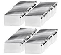 JEUIHAU 40 Pcs A5 Zip Wallets, Plastic Wallets Mesh Zipper Pouches with Black Zipper for Office, Travel Storage