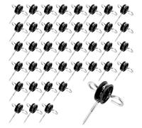 JEUIHAU 40 PCS Electric Fence Ring Insulators, Heavy Duty Gate Handle Insulators, Double Hook Gate Anchor Screw In Insulator for Ropes, Wires and Strands
