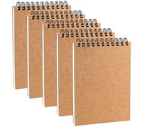 JEUIHAU 5 Pack A5 Spiral Sketchbook, 160gsm Blank Kraft Spiral Bound Hardback Notebook, 100 Pages/50 Sheets Kraft Cover Sketch Book for Portrait, Sketching, Drawing, Upturning Type