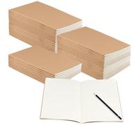 JEUIHAU 50 Pack A5 Kraft Notebooks, 72 Pages Blank Sketchbook, Brown Plain Notebook for Writing, Travel, Business