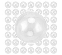 JEUIHAU 50 Pcs 6cm Clear Plastic Baubles to Fill, Transparent Ball Sphere Ornaments, DIY Christmas Decorative Baubles for Christmas, Party and Wedding