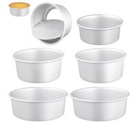 JEUIHAU 6 Pack 4 inch, 6 inch, 8 inch Round Cake Tins Set, Aluminium Alloy Non-Stick Deep Baking Tins with Removable Bottom for Christmas and Everyday