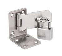 JEUIHAU 6 PCS 5 Inch 90 Degree Hasp Lock Latch, Stainless Silver | Security Padlock Clasp for File Cabinet, Tool Box, Desk Drawer, Mailbox