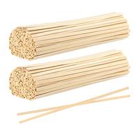 JEUIHAU 600 PCS Natural Bamboo Sticks, 40cm Flat Wooden Strips Crafting Wood Extra Long Paint Stir Sticks Rods for Crafts, Arts, Models, DIY Projects