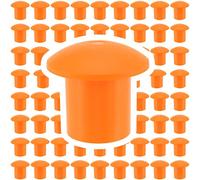 JEUIHAU 70 Pack Orange Plastic Mushroom Rebar Safety Cap Covers, Fit for 3/8-1 Inch Rebar Stake