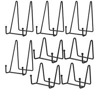 JEUIHAU 8 Pack 2 Size Metal Display Stand, 3 Inch and 6 Inch Black Iron Easel Plate Holder, Decorative Picture Frame Stand Support for Picture, Plate, Cookbook, Artwork