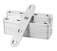 JEUIHAU Flat Brackets for Wood, 40 PCS 100 x 17 x 2mm Straight Brace Brackets Stainless Steel Mending Plates for Wood Furniture Fixing, Repairing, Joining