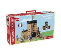 Jeujura - Castle Fort and Catapult - 20 pieces - Building Games in Cardboard Case - Agility - Creativity - Handling - Catalogue Included - 8028