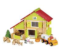 Jeujura J8054 180 Pieces Comte Barn with Truck, Farmers and Animals, Multi-Color