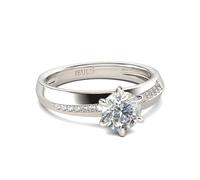 Jeulia 2.5 ct Moissanite Rings 925 Sterling Silver Women Engagement Ring Eternity Rings Wedding Ring with Round Cut for Birthday, Christmas, Valentine's Day (Moissanite, K-½)