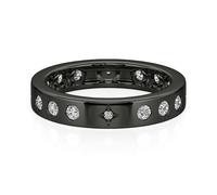 Jeulia Black Celestial Star Mens Ring Sterling Silver Cubic Zirconia Engagement Rings for Him, Fashion Vintage Wedding Bands, His and Her Promise Rings for Valentine Anniversary (Black, T-½)