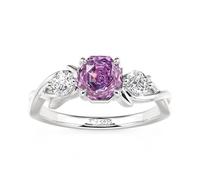 Jeulia Classic Infinity Twist Engagement Ring 925 Silver Three-Stone Promise Ring for Women Radiant Rose Cut CZ Wedding Band Simple Anniversary Valentine Jewelry Simulated Diamond Ring (2.6ct, U-½)