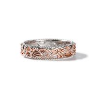 Jeulia Couple Rings for Men Women Diamond Engagement Ring Art Deco Round Cut Sterling Silver Promise Ring Rose Gold Plated Jewellery Anniversary Valentine’s Day for Mom Wife Gift (Men, L-½)