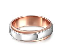 Jeulia Couple Rings for Women/Men,His and Her Sterling Silver Rose Gold Two Tone Wedding Bands,Engagement Rings with Cubic Zirconia for Groom&Bride Forever Promise/Anniversary/Valentine (men, T-½)