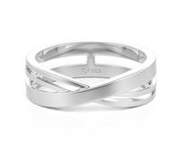 Jeulia Eternity Ring Sterling Silver Twist Promise Matching Rings for Couples CZ Travel Engagement Ring White Gold Wedding Band Stackable Anniversary Rings His Her Simple Everyday Wear (Men, L-½)