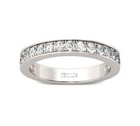 Jeulia Jeuia 1.71 Carat Custom Engraved Wedding Band Personalized Eternity Band Ring Cubic Zirconia Chanel Set Sterling Silver Engagement Rings for Women Men (R-½)