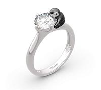 Jeulia "Keep Your Cool Penguin Round Cut Sterling Silver Ring Fashion Anniversary Promise Engagement Wedding Ring Set for Her with Gift Jewelry Box (K 1/2)